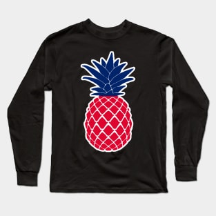 Pineapple 4th of July Celebration, Patriotic Red White Blue Long Sleeve T-Shirt